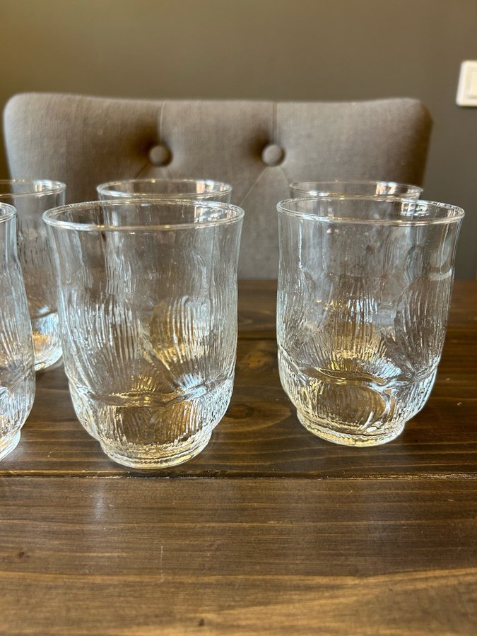 8st STORA DRICKSGLAS GLAS ARCOROC ASPEN LÖVET MYCKET FINT SKICK RETRO VINTAGE