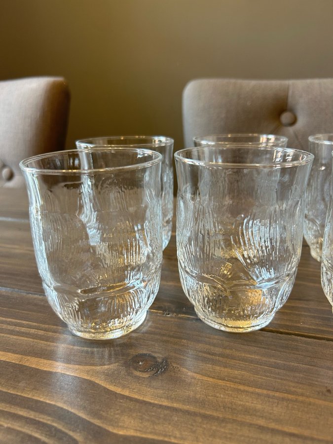 8st STORA DRICKSGLAS GLAS ARCOROC ASPEN LÖVET MYCKET FINT SKICK RETRO VINTAGE