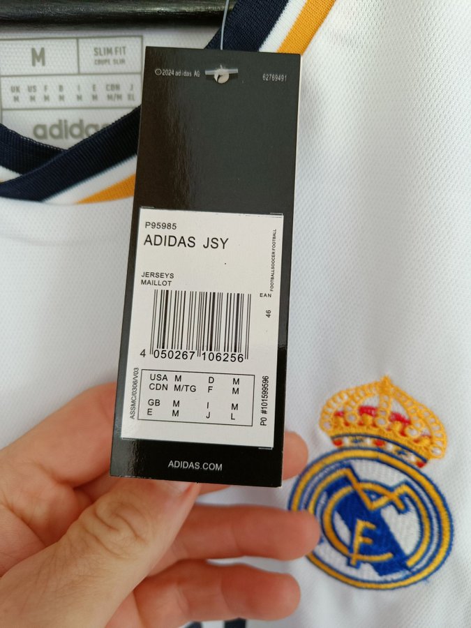 Real Madrid Kroos Adidas hvid fodboldtrøje størrelse M