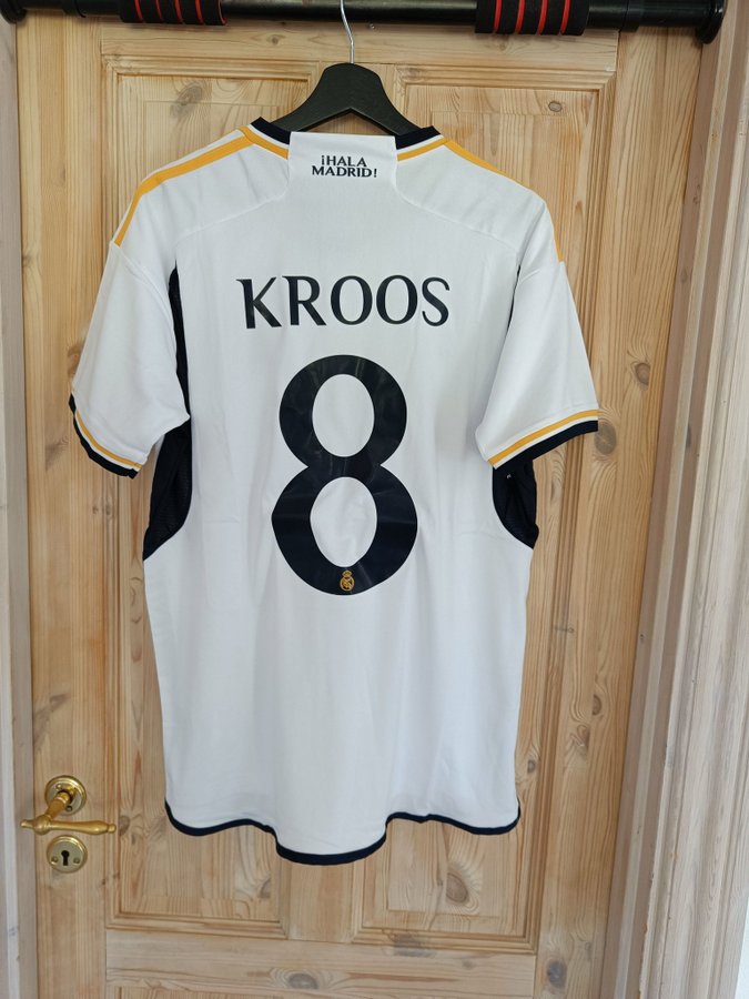 Real Madrid Kroos Adidas hvid fodboldtrøje størrelse M