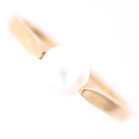 Äkta 14k guld Ring med äkta pärlor Ø ca 17 5mm