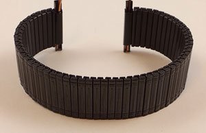 *NY Armbandslänk Stål Flexlänk Armband Svart med flexfäste 16 - 22 mm