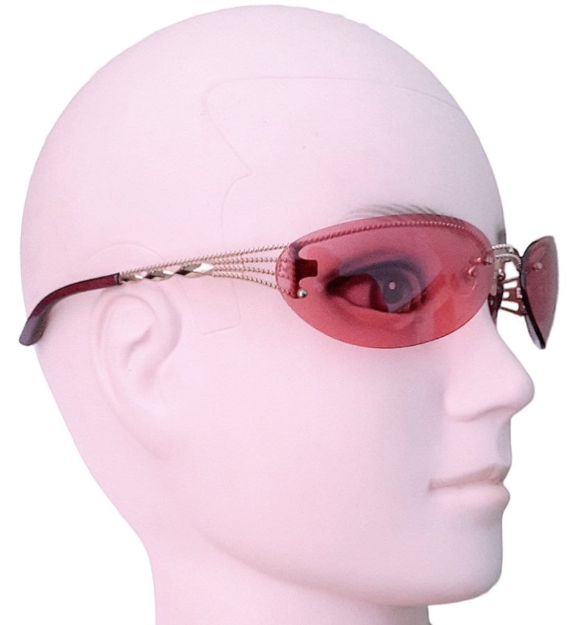 Jean Paul Gaultier Women Sunglasses 90s Vintage Gold Frame/Pink Lenses Jpg Case