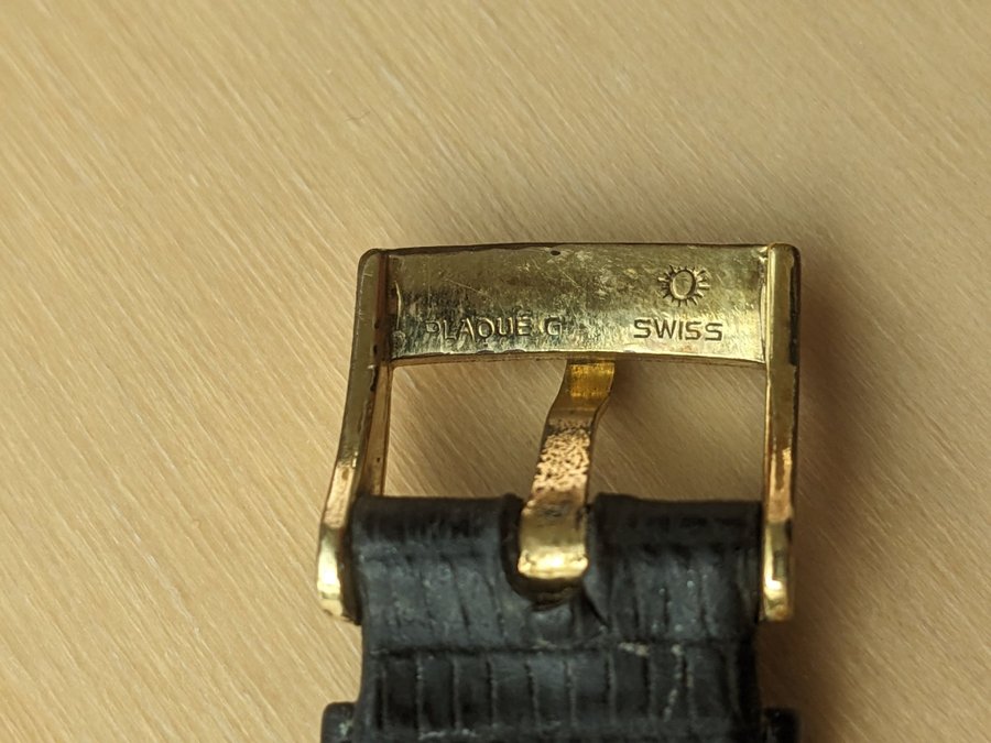 Vintage Omega læderrem med original guldspænde