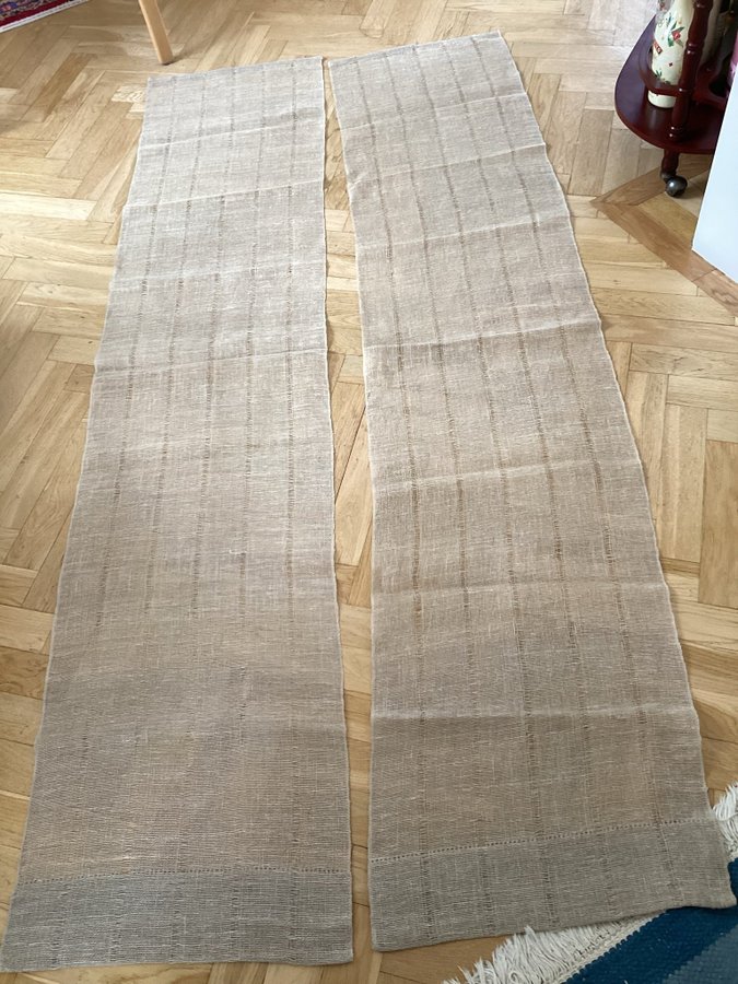 2 hemvävda panellängder 100% svenskt linne egenodlat