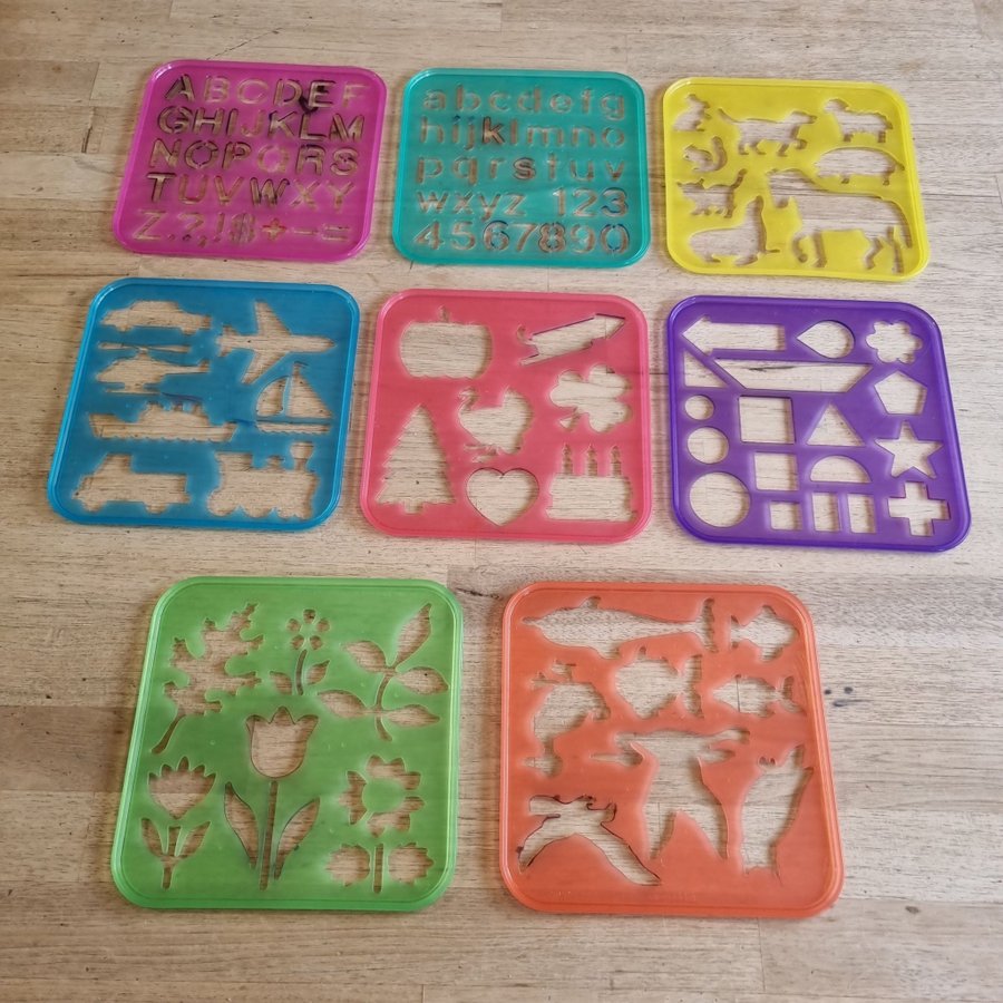 Tuppertoys - 8 st Ritmallar med Roliga Motiv / Tupperware