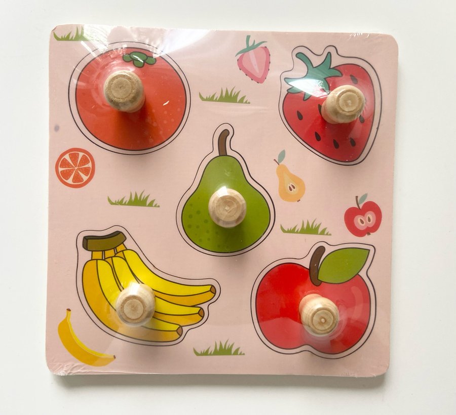 Montessori träleksak pussel med frukter / Pedagogisk inlärningsleksak