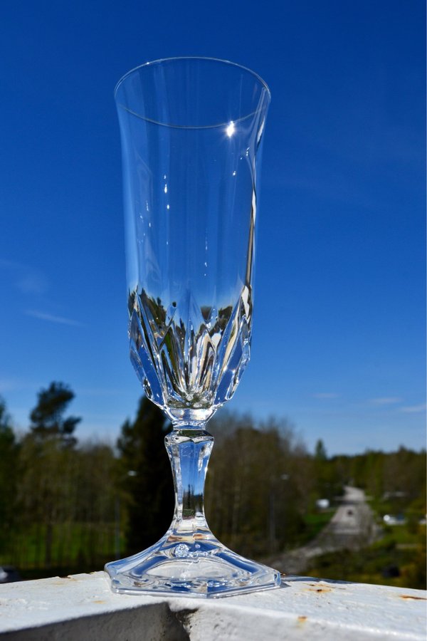 CRISTAL D’ARQUES FRANKRIKE - 6 st CHAMPAGNEGLAS ”CHAUMONT” i kristall VINTAGE