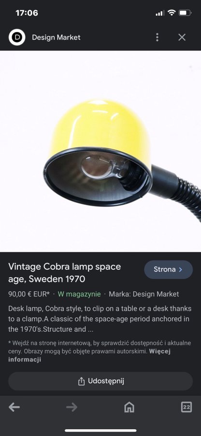 Bordslampa lampa vintage 1970 tal