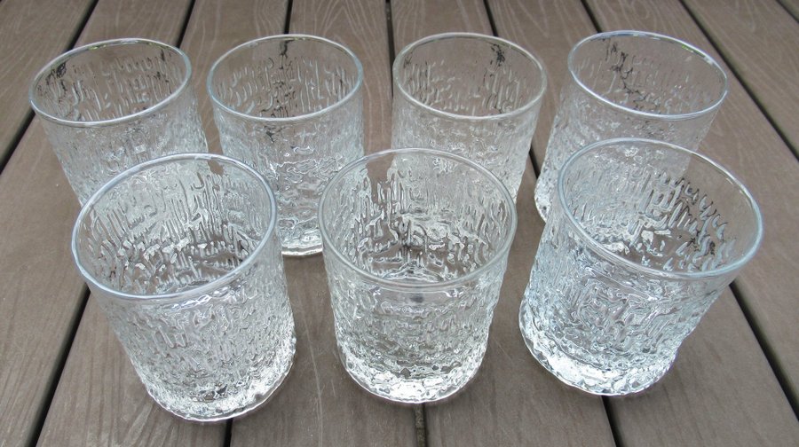 6 ST GLAS TUMBLER SIESTA RAVENHEAD ENGLAND DRICKSGLAS RETRO