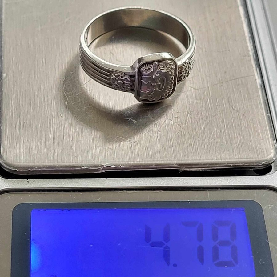 Finsk silver ring Leijonasormus Invalidien hyväksi 1943 silverring 20 mm