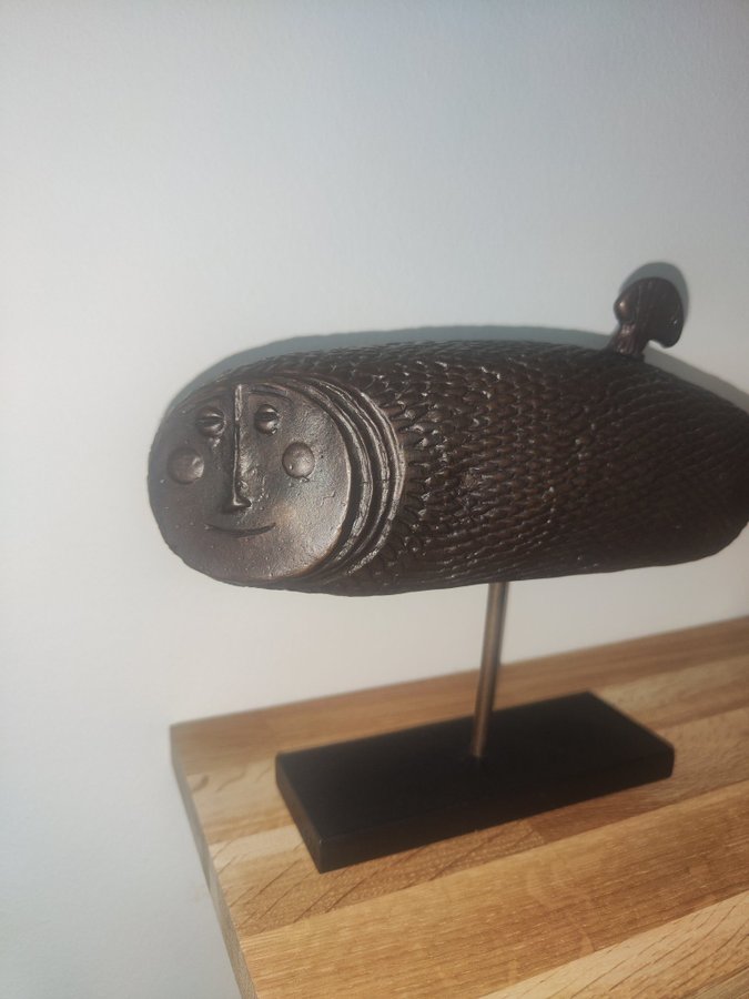 Stig Lindberg skulptur månfisken brons