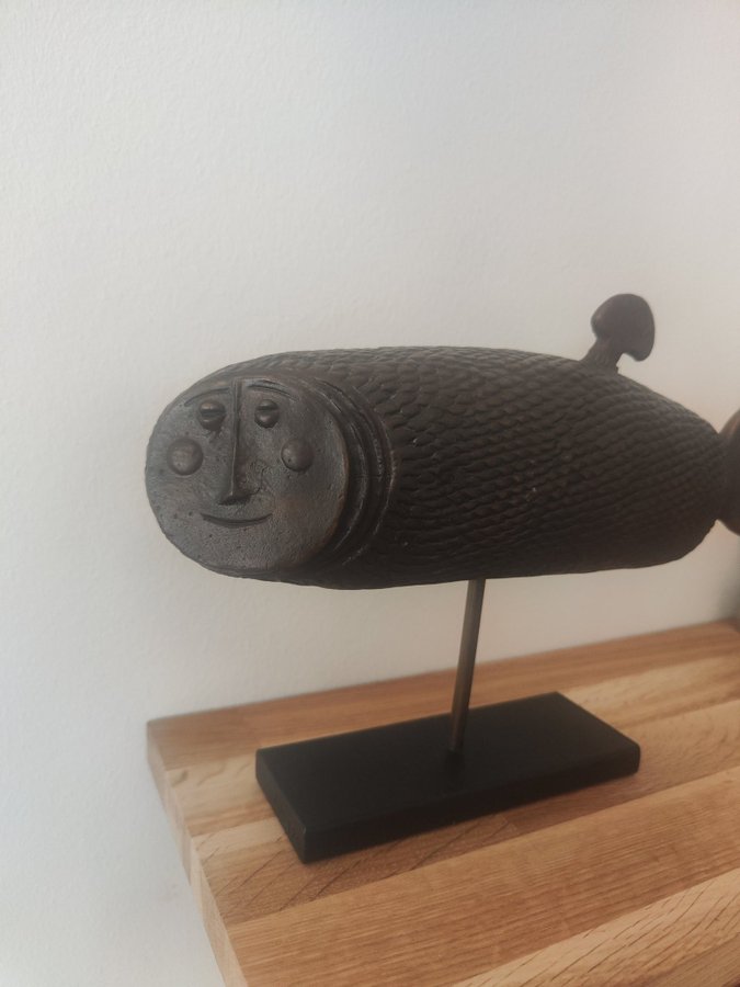 Stig Lindberg skulptur månfisken brons