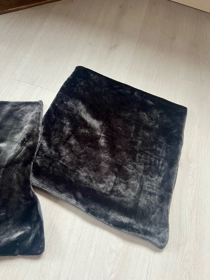 Kuddfodral Supermjuka Passar 50x50 cm Mörkgrå 2 st Nya