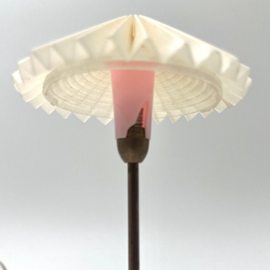 Hahn från Tyskland- ovanlig vit plisserad golvlampa från 1963