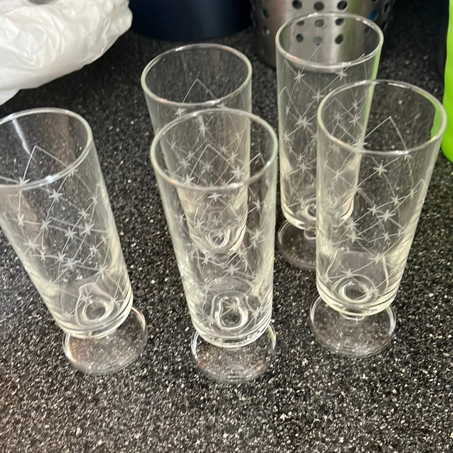 5 st Champagneglas vintage Luminarc Arcoroc France