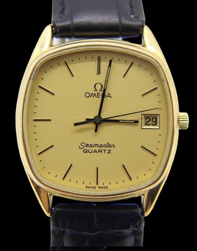 Vintage Golden Line Seamaster Omega Herrklocka 80 talet