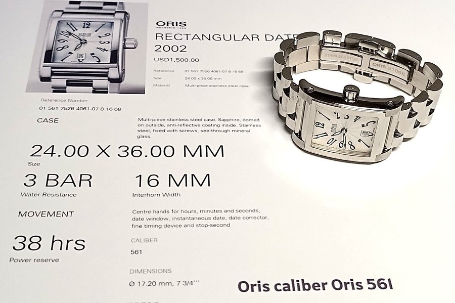 ORIS Rectangular Date ref 7526 automatic