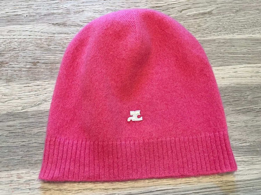 COURREGES PARIS 100% KASHMIR STICKAD MÖSSA BEANIE CASHMERE