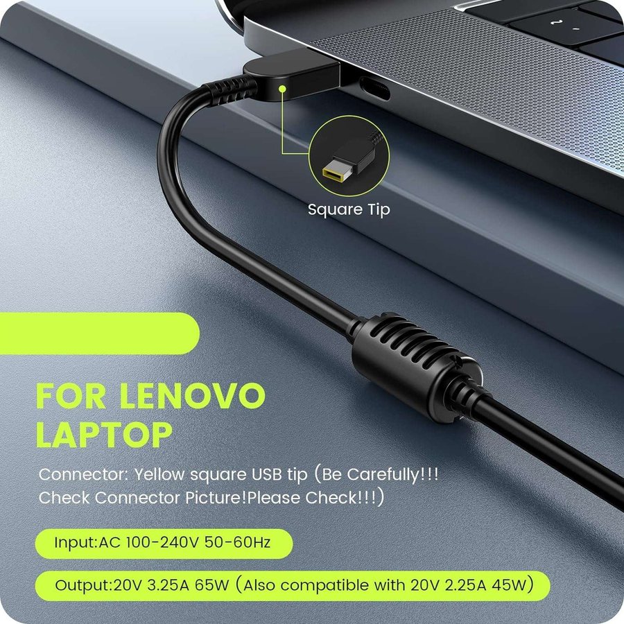 NY 65W/45W Strömadapter kompatibel med Lenovo ThinkPad X1 T440 - G710/X250/G710