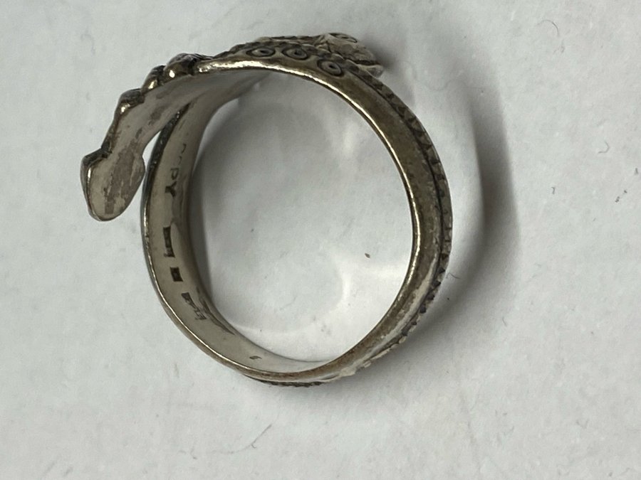 Vintage silverring viking style stämplad COPY