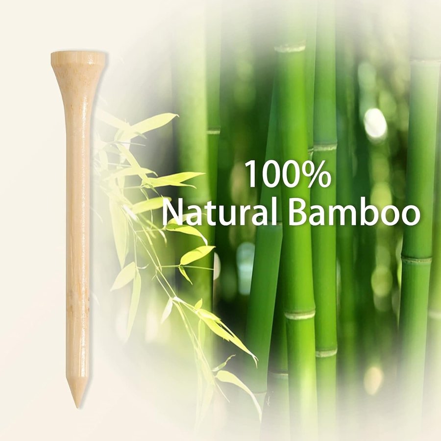 NYTT 100-pack Tees av bambu | 2-3/4" (70 mm) 1-5/8" (42 mm)