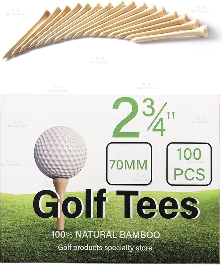 NYTT 100-pack Tees av bambu | 2-3/4" (70 mm) 1-5/8" (42 mm)