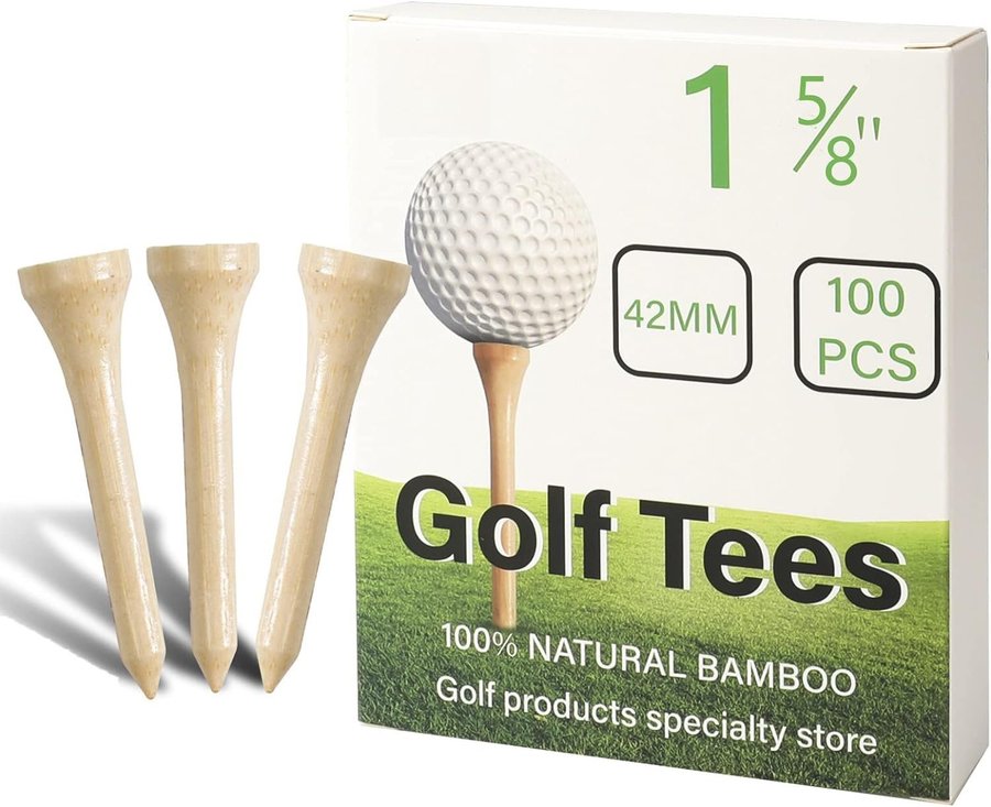 NYTT 100-pack Tees av bambu | 2-3/4" (70 mm) 1-5/8" (42 mm)