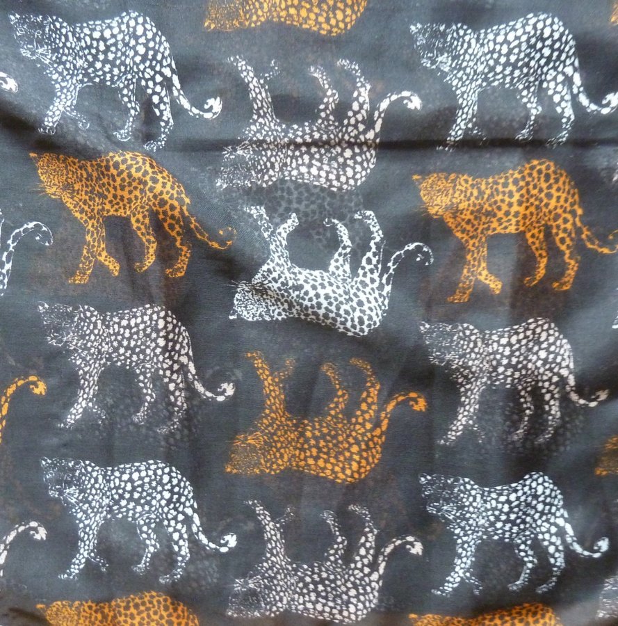 HM Sjal 190x60cm Svart 100% Polyester Leoparder 95x55cm i tre olika färger