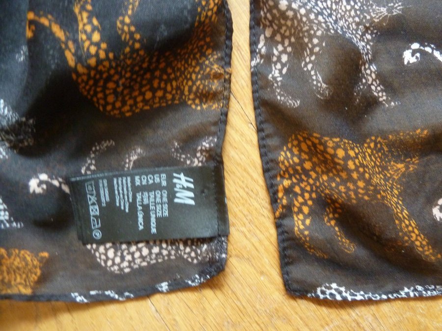 HM Sjal 190x60cm Svart 100% Polyester Leoparder 95x55cm i tre olika färger