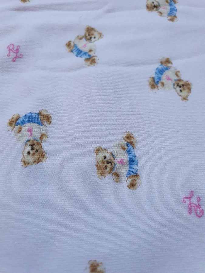 Babyfilt Ralph Lauren Polo bear blanket filt med björnar rosa bebis barn