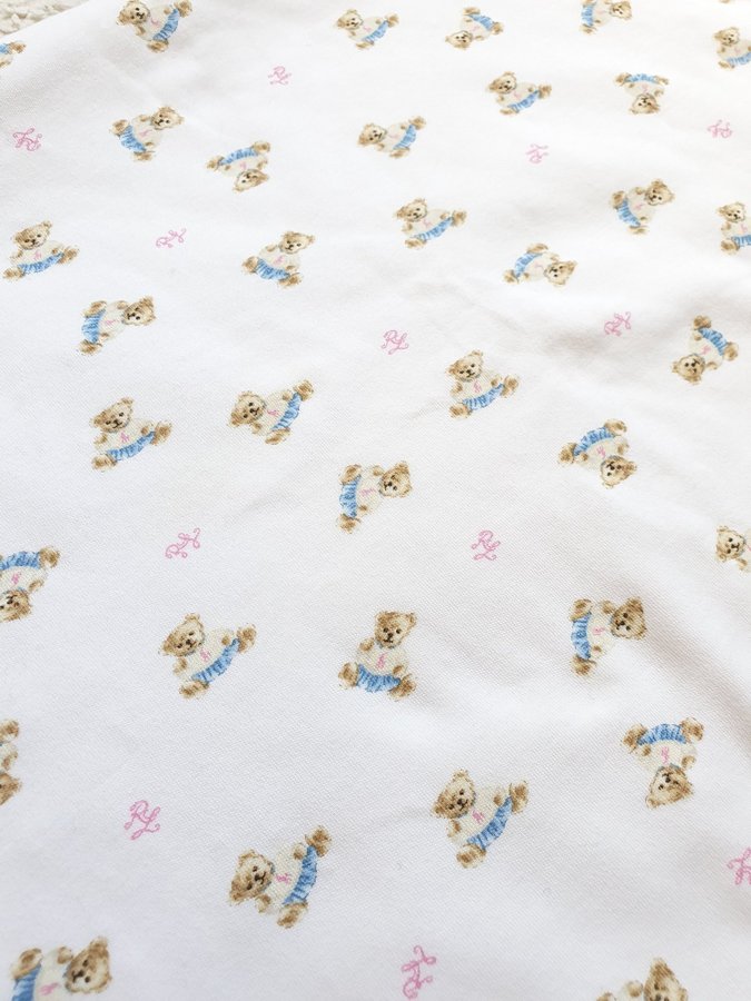 Babyfilt Ralph Lauren Polo bear blanket filt med björnar rosa bebis barn