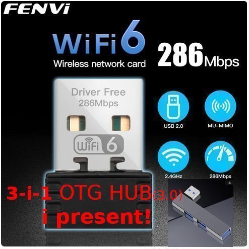 (helt ny) OTG usb 30 hub  usb wifi6 nätverk adapter dongel dongle hubb