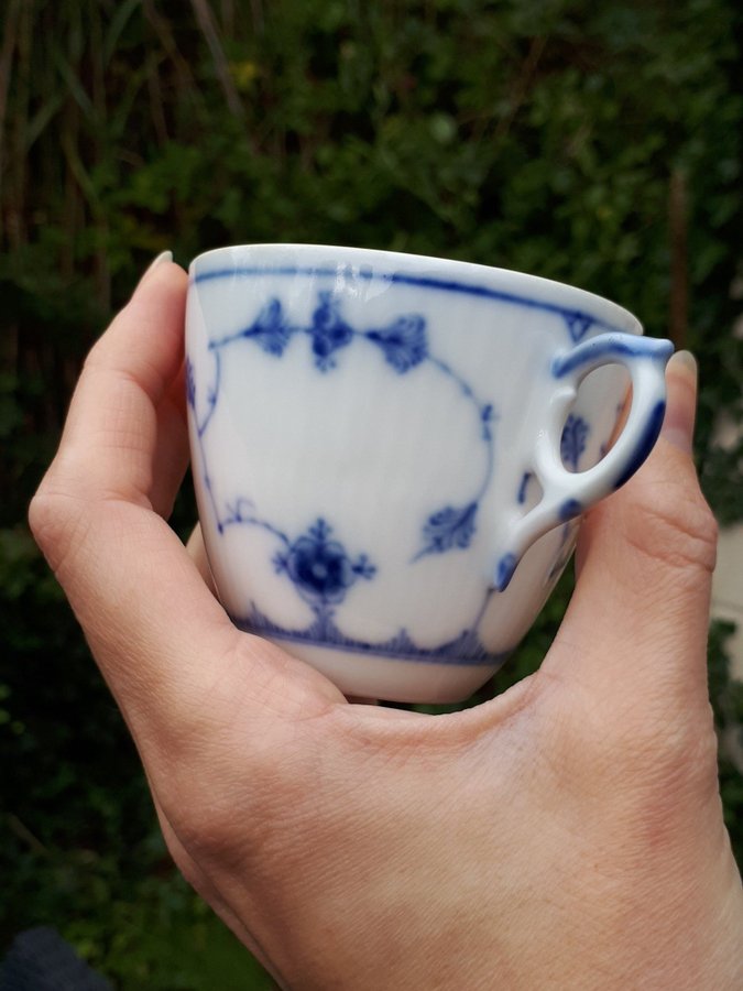 ! Very Old Blue Fluted Royal Copenhagen Coffee Cup 6cm +Saucer No80 Musselmalet