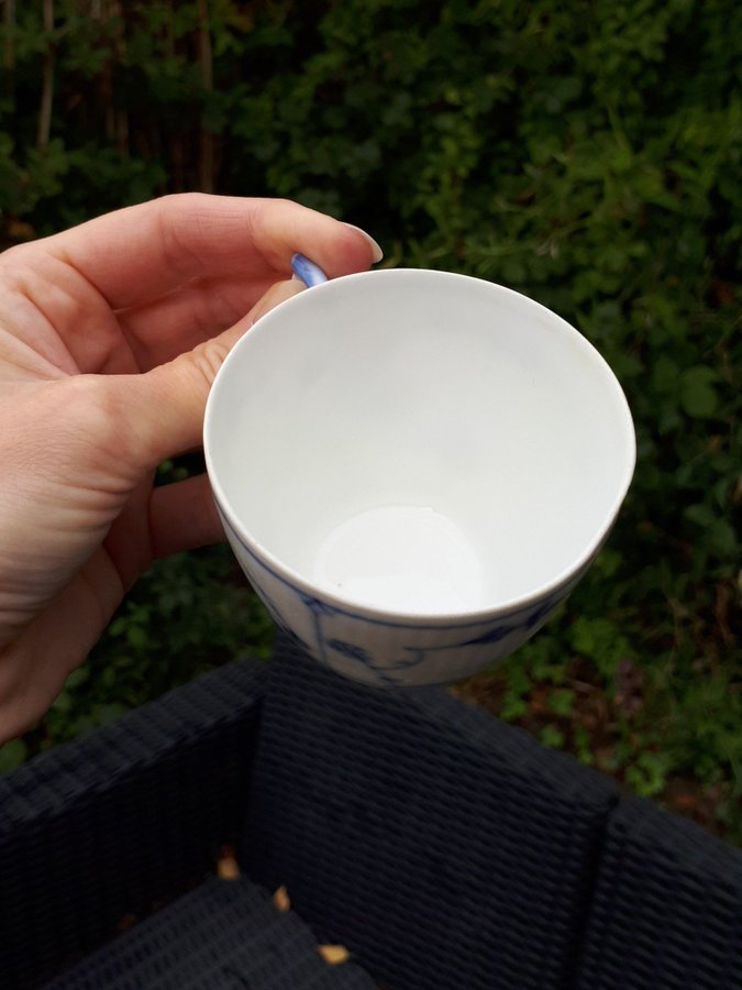 ! Very Old Blue Fluted Royal Copenhagen Coffee Cup 6cm +Saucer No80 Musselmalet