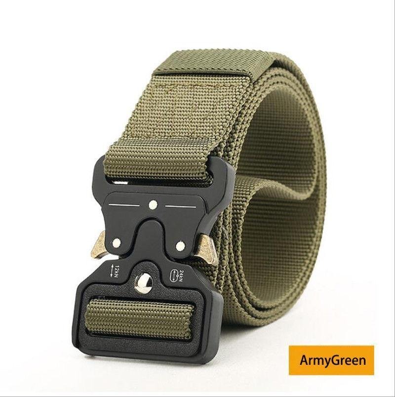 125*45cm Grön Taktisk Bälte Jakt Militär Skärp Outdoor Canvas Belt