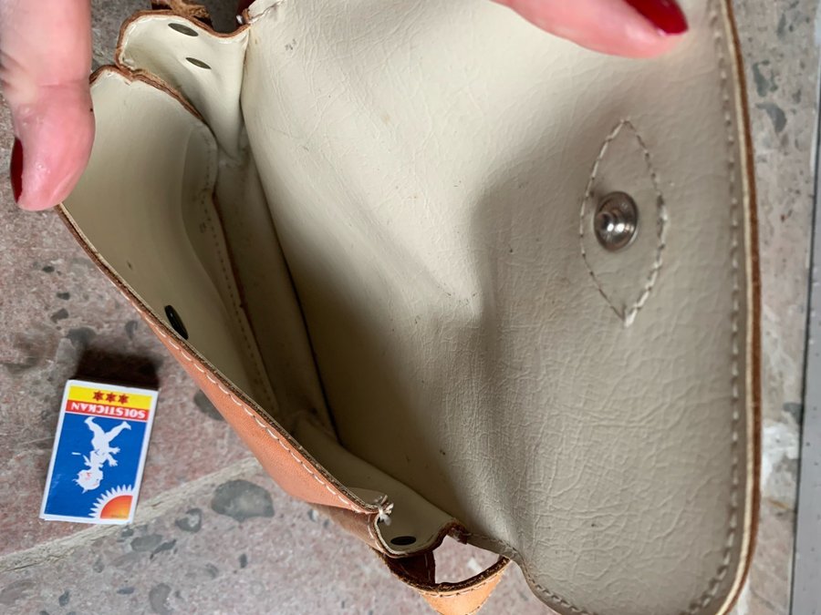 Liten handväska i läder 70-tal