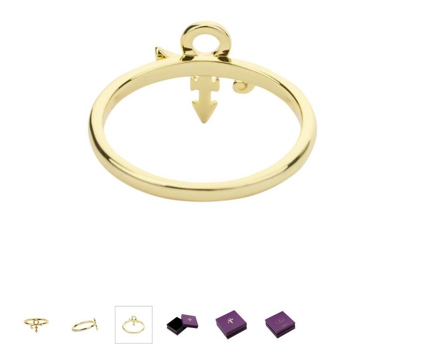 PRINCE Symbol Mini Ring 14k gold plated brass