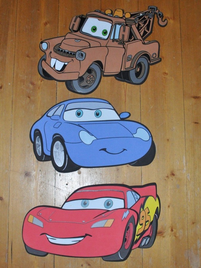 Väggdekoration Blixten McQueen Sally Bärgarn Disney Pixar Cars Bilar