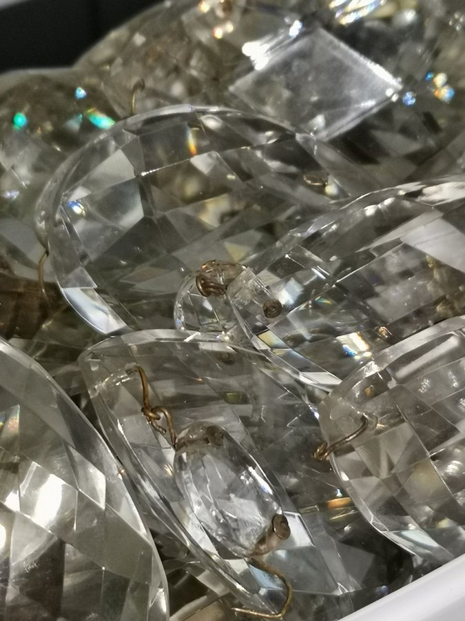 44 Stora Kristallprismor Diamond Led lampa Reservdelar till Kristallkrona