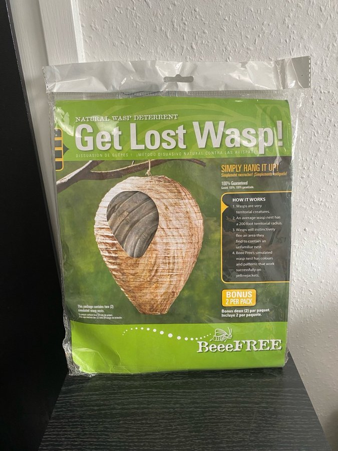 2 Pack Get Lost Wasp Natural  Safe Non-Toxic Wasp Deterrent EcoFriendly New