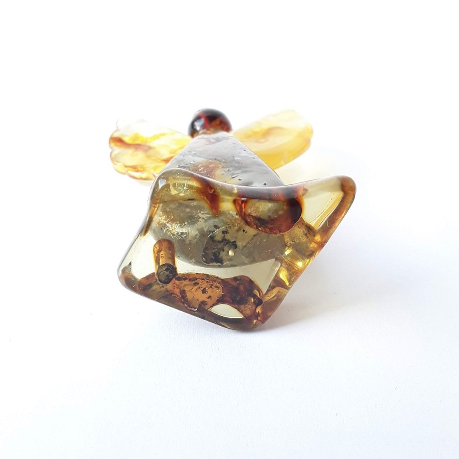 Amber ANGEL figurine Small statue of an angel Gemstone amber guardian angel