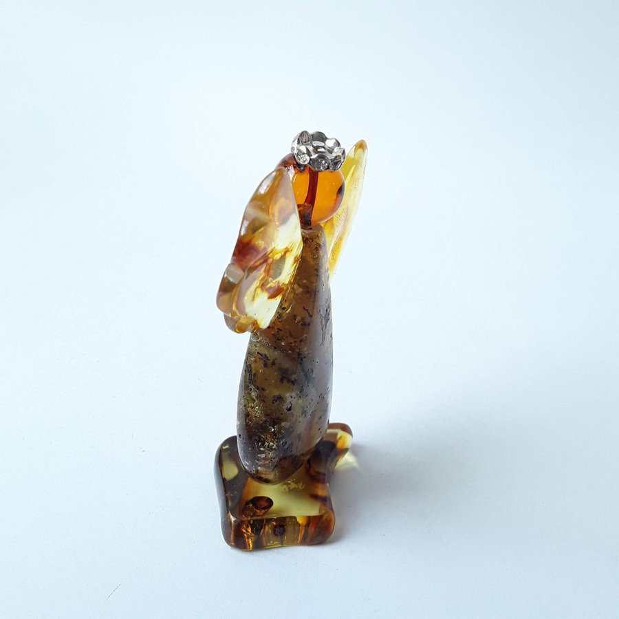 Amber ANGEL figurine Small statue of an angel Gemstone amber guardian angel