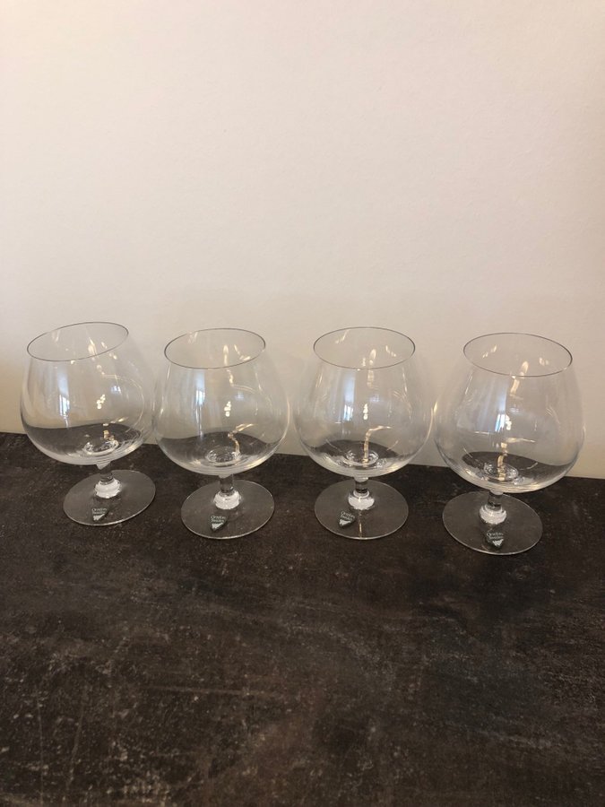 4 konjak / cognac glas Hald Orrefors Nils Landberg