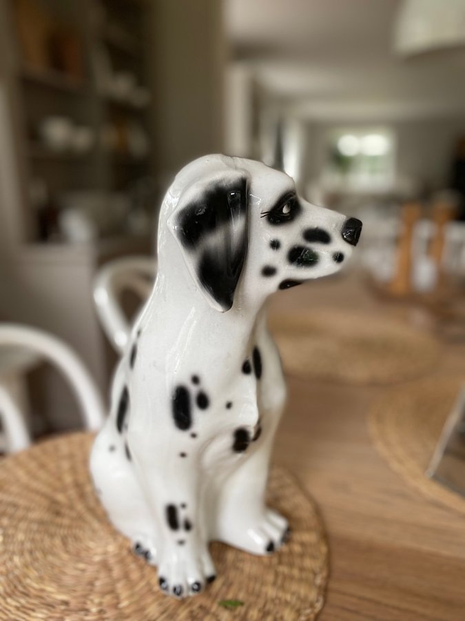 Vacker större Porslinsfigur Dalmatiner hund figurin 32cm