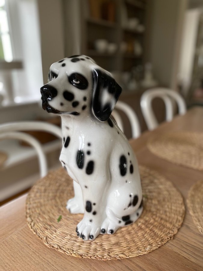 Vacker större Porslinsfigur Dalmatiner hund figurin 32cm