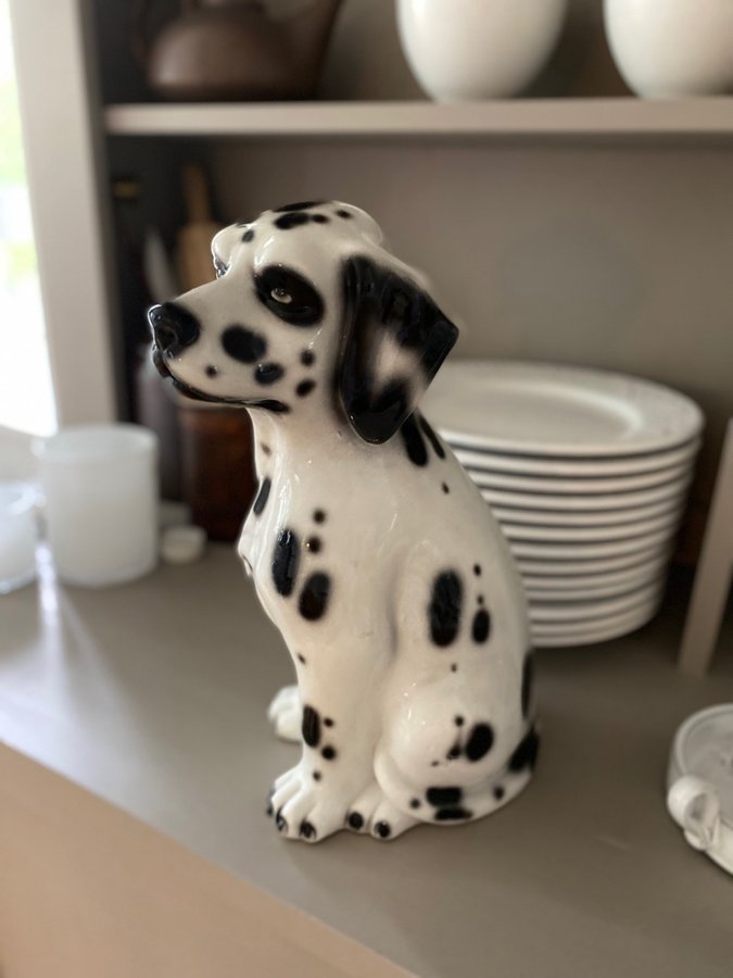 Vacker större Porslinsfigur Dalmatiner hund figurin 32cm