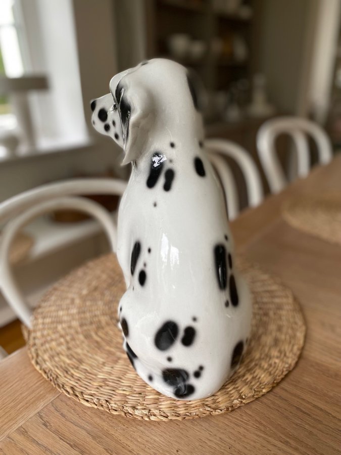 Vacker större Porslinsfigur Dalmatiner hund figurin 32cm