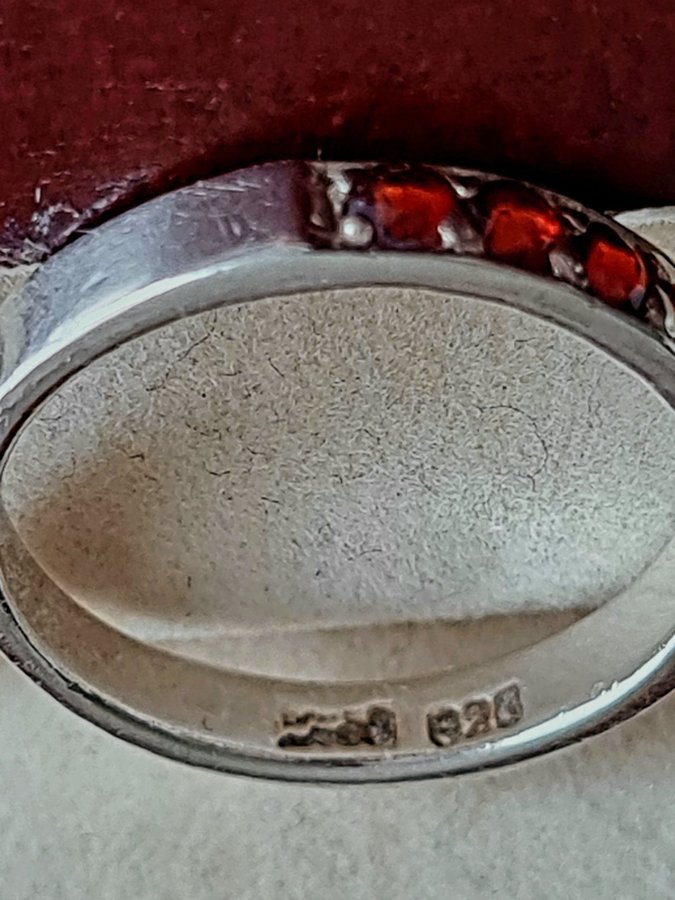 Granat silver ring stl 17