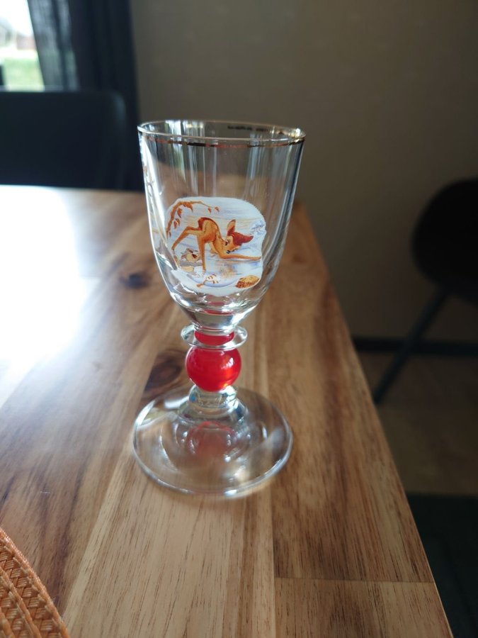 Fyrklövern Disney jul Snapsglas #11 Bambi Använt